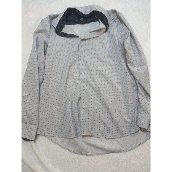Tom Baine Performance Collection Shirt White Geometric 4 Way Stretch XL 17-17.5 - Picture 2 of 11